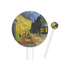 Cafe Terrace at Night (Van Gogh 1888) 5.5" Round Plastic Stir Sticks - White - Single Sided