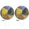 Cafe Terrace at Night (Van Gogh 1888) White Plastic 6" Food Pick - Round - Double Sided - Front & Back