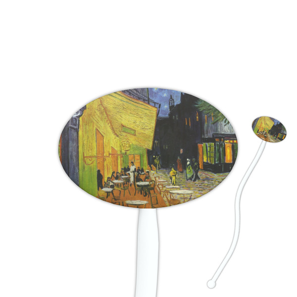 Custom Cafe Terrace at Night (Van Gogh 1888) Oval Plastic Stir Sticks