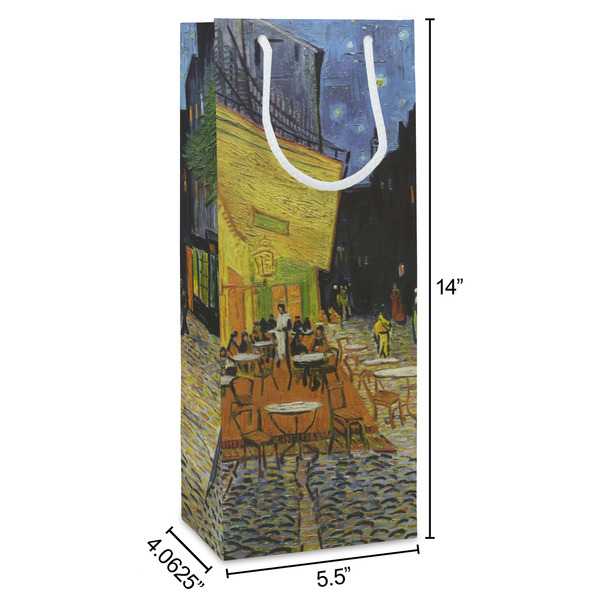 Cafe Terrace at Night (Van Gogh 1888) Wine Gift Bag - Dimensions
