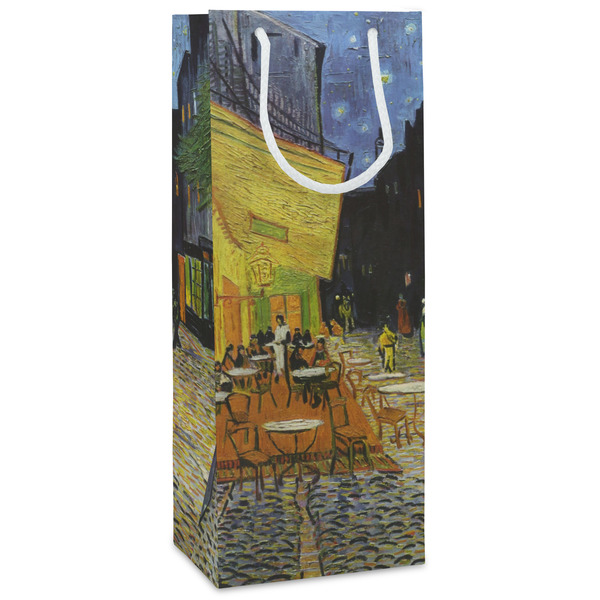 Custom Cafe Terrace at Night (Van Gogh 1888) Wine Gift Bags - Gloss