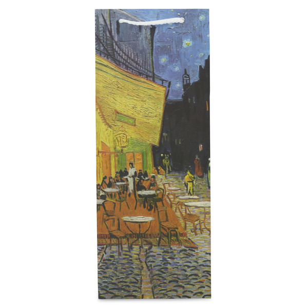 Cafe Terrace at Night (Van Gogh 1888) Wine Gift Bag - Matte - Front
