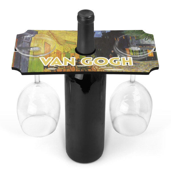 Custom Cafe Terrace at Night (Van Gogh 1888) Wine Bottle & Glass Holder