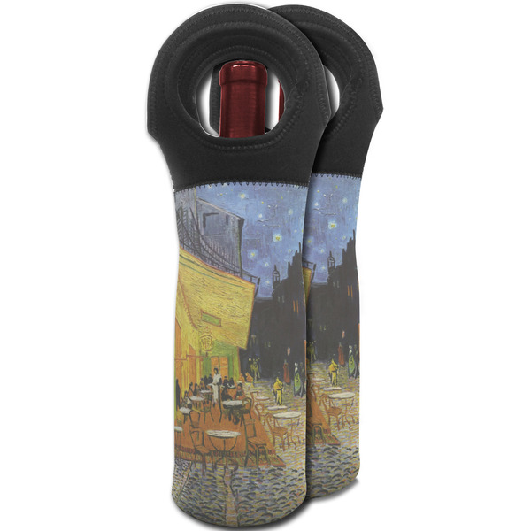 Cafe Terrace at Night (Van Gogh 1888) Wine Tote Bag - Two Bags
