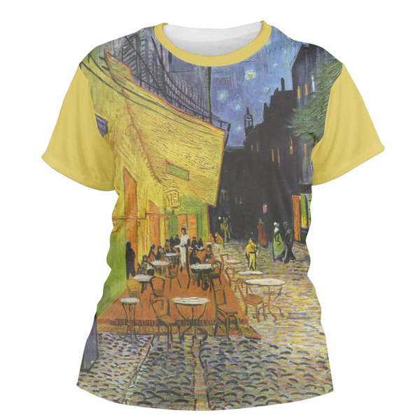Custom Cafe Terrace at Night (Van Gogh 1888) Women's Crew T-Shirt - Small