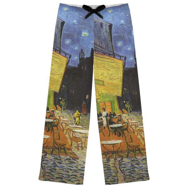 Custom Cafe Terrace at Night (Van Gogh 1888) Womens Pajama Pants - M