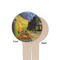 Cafe Terrace at Night (Van Gogh 1888) Wooden 4" Food Pick - Round - Single Sided - Front & Back