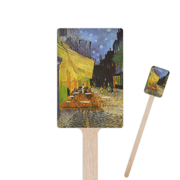 Custom Cafe Terrace at Night (Van Gogh 1888) 6.25" Rectangle Wooden Stir Sticks - Double Sided