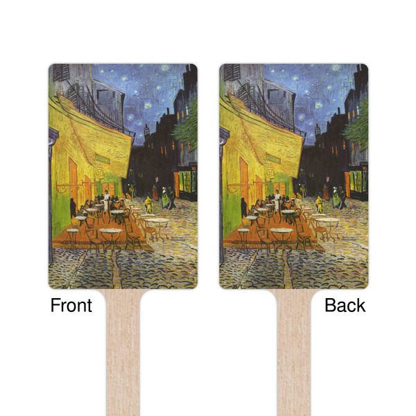 Cafe Terrace at Night (Van Gogh 1888) Wooden 6.25" Stir Stick - Rectangular - Double Sided - Front & Back