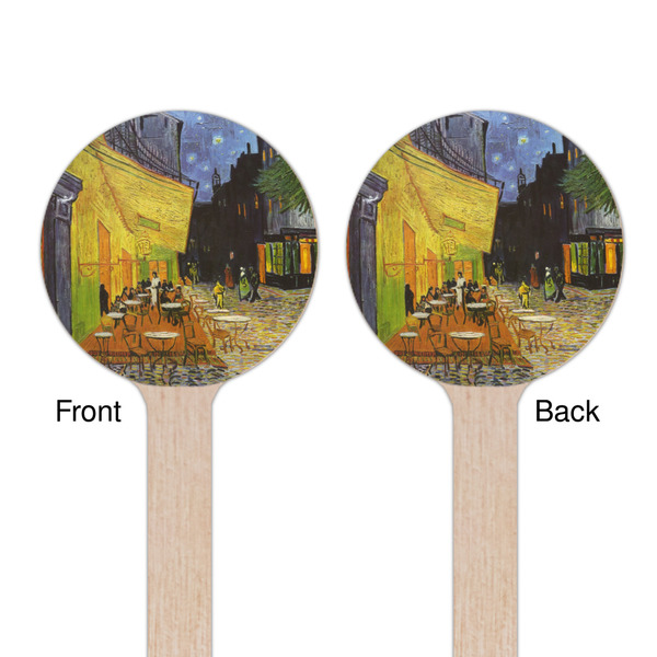 Cafe Terrace at Night (Van Gogh 1888) Wooden 6" Stir Stick - Round - Double Sided - Front & Back