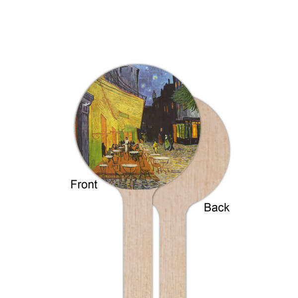 Cafe Terrace at Night (Van Gogh 1888) Wooden 6" Stir Stick - Round - Single Sided - Front & Back
