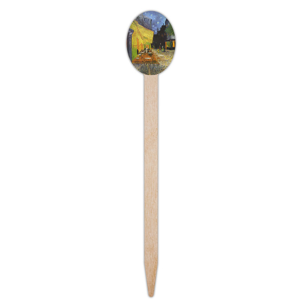 Cafe Terrace at Night (Van Gogh 1888) Wooden Food Pick - Oval - Single Pick