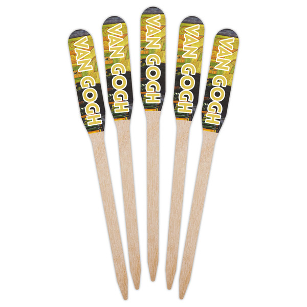 Cafe Terrace at Night (Van Gogh 1888) Wooden Food Pick - Paddle - Fan View