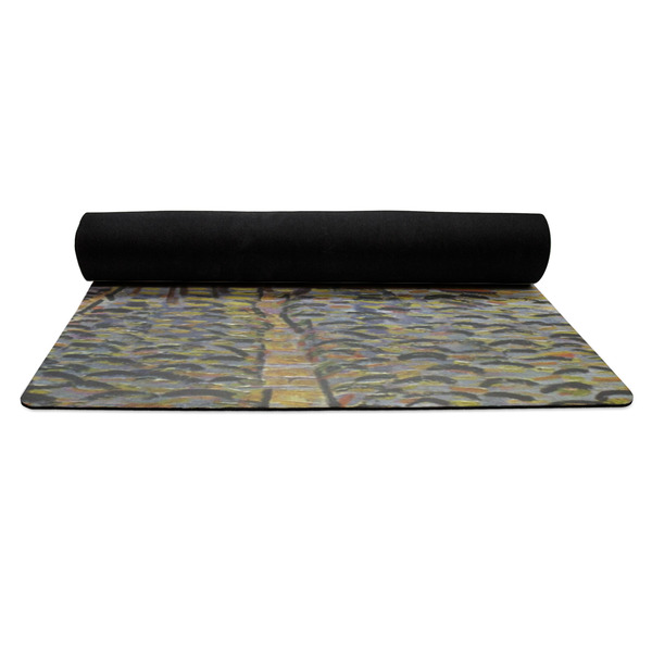 Cafe Terrace at Night (Van Gogh 1888) Yoga Mat Rolled up Black Rubber Backing