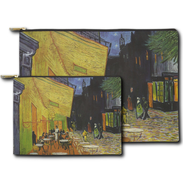 Cafe Terrace at Night (Van Gogh 1888) Zippered Pouches - Size Comparison