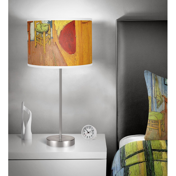 The Bedroom in Arles (Van Gogh 1888) 13" Drum Lampshade - In Room