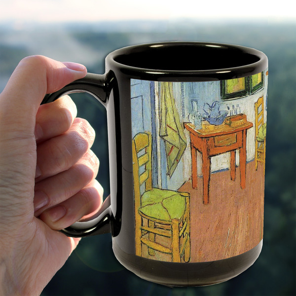 The Bedroom in Arles (Van Gogh 1888) 15oz. Black Mug - Lifestyle
