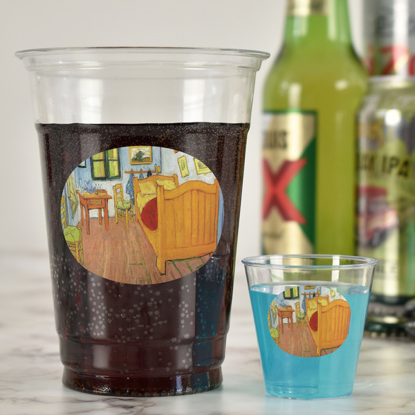 The Bedroom in Arles (Van Gogh 1888) 16oz Party Cup & Plastic Shot Glass - In Context