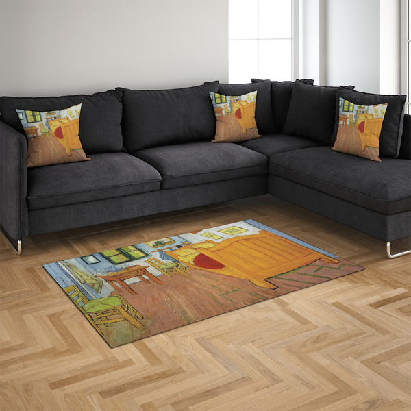 The Bedroom in Arles (Van Gogh 1888) 4'x6' Indoor Area Rugs - IN CONTEXT