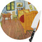 The Bedroom in Arles (Van Gogh 1888) Round Glass Cutting Board - Small