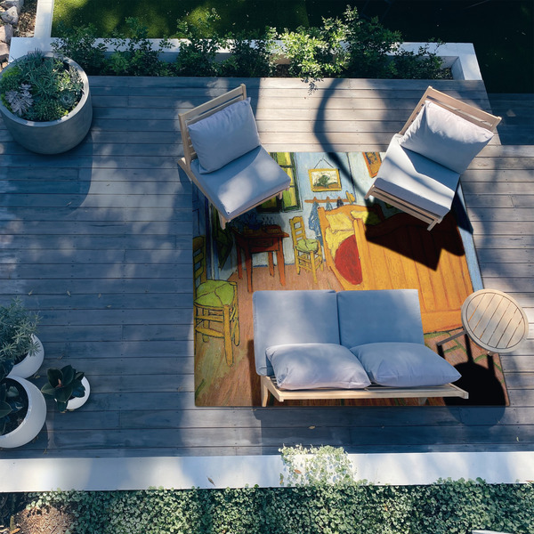 The Bedroom in Arles (Van Gogh 1888) 8'x10' Patio Rug - In context