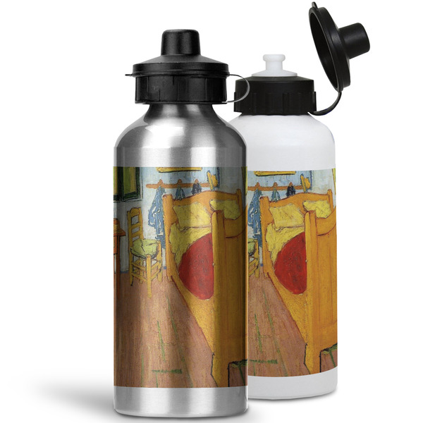 The Bedroom in Arles (Van Gogh 1888) Aluminum Water Bottles - MAIN (white &silver)