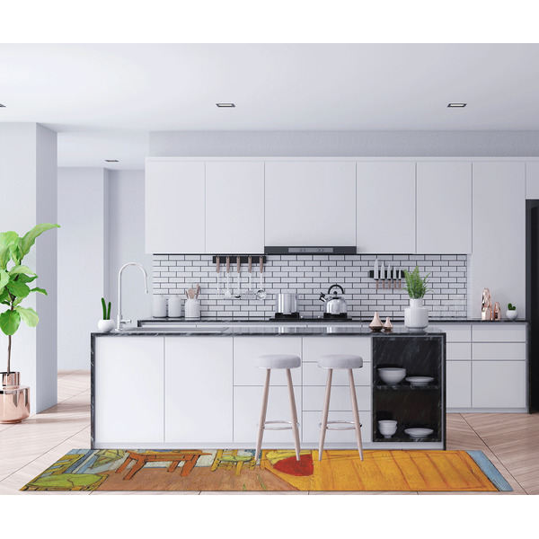 The Bedroom in Arles (Van Gogh 1888) Area Rug Sizes - In Context (horizontal)