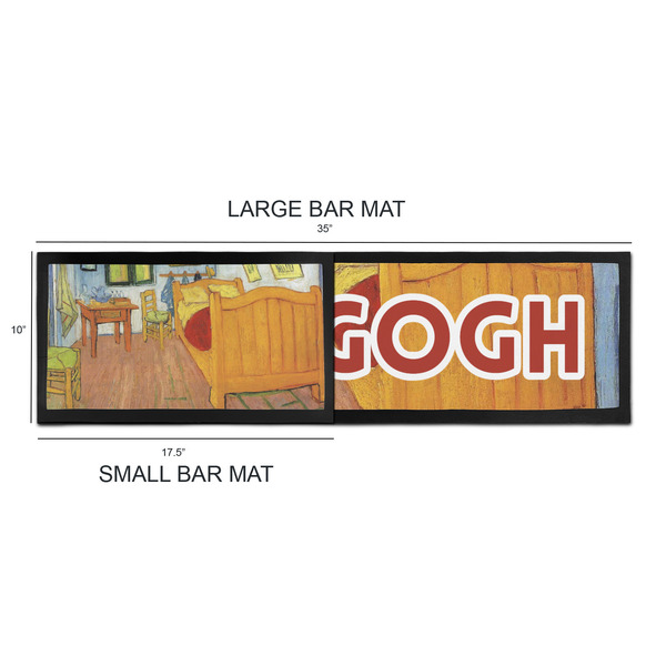 The Bedroom in Arles (Van Gogh 1888) Bar Mats - Sizing Chart
