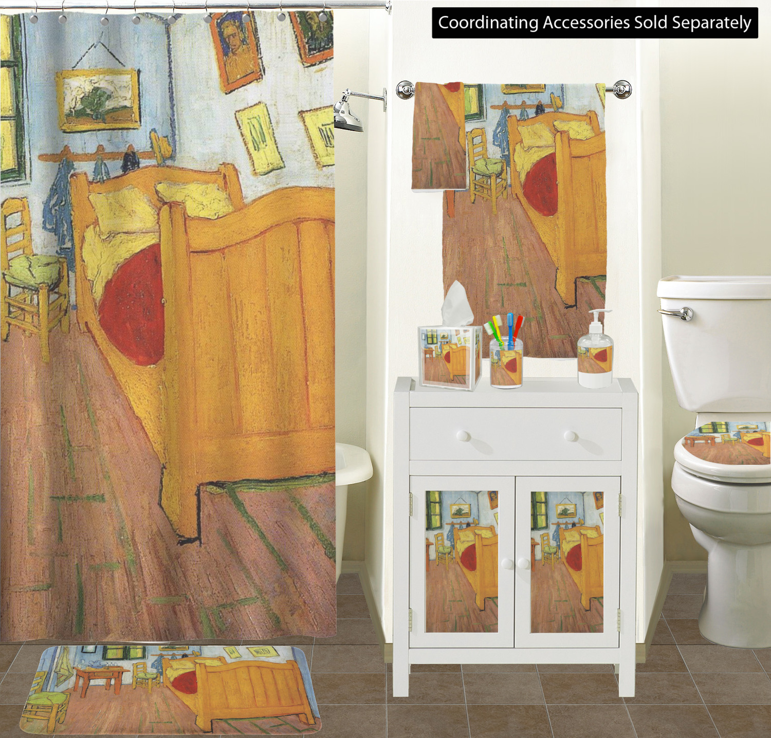 The Bedroom in Arles (Van Gogh 1888) Toilet Seat Decal - YouCustomizeIt