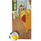 The Bedroom in Arles (Van Gogh 1888) Beach Towel - Front w/ Beach Ball