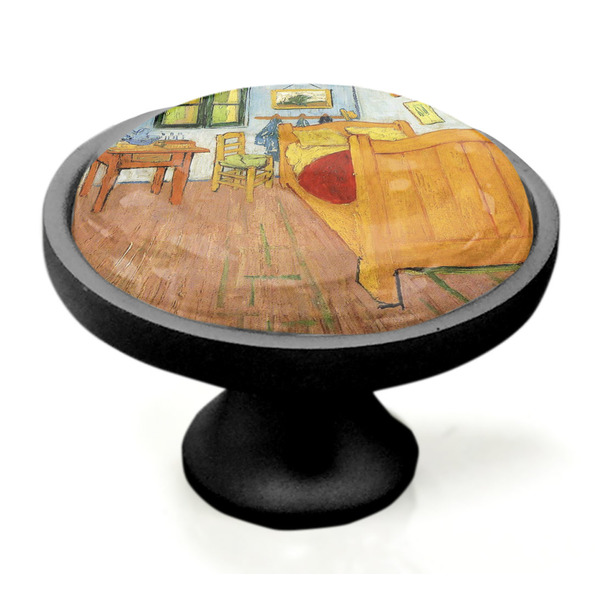 The Bedroom in Arles (Van Gogh 1888) Black Custom Cabinet Knob (Side)