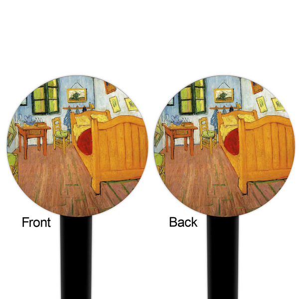 The Bedroom in Arles (Van Gogh 1888) Black Plastic 6" Food Pick - Round - Double Sided - Front & Back