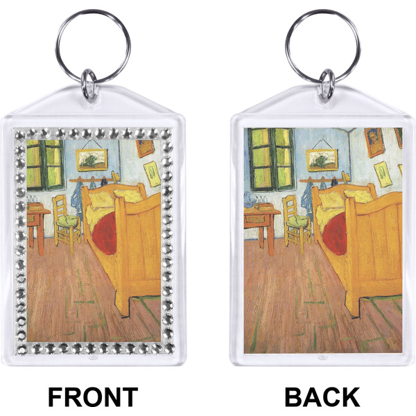 The Bedroom in Arles (Van Gogh 1888) Bling Keychain (Front + Back)