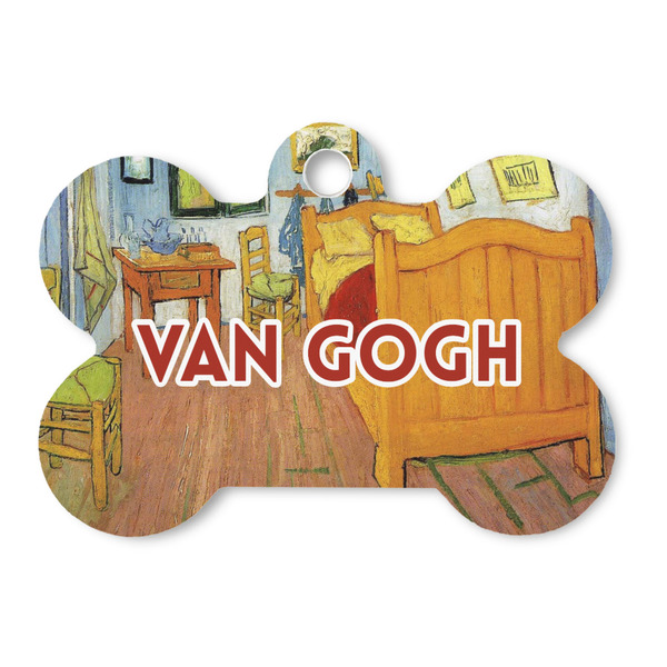 Custom The Bedroom in Arles (Van Gogh 1888) Bone Shaped Dog ID Tag - Large