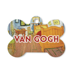 The Bedroom in Arles (Van Gogh 1888) Bone Shaped Dog ID Tag - Small