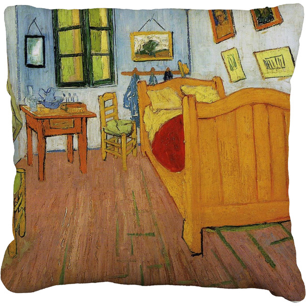 Custom The Bedroom in Arles (Van Gogh 1888) Faux-Linen Throw Pillow 16"
