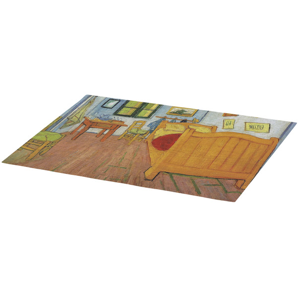 The Bedroom in Arles (Van Gogh 1888) Burlap Placemat (Angle View)