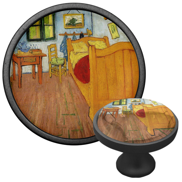 The Bedroom in Arles (Van Gogh 1888) Cabinet Knob - Black - Multi Angle