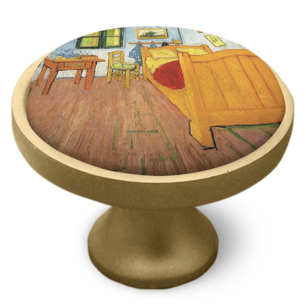 The Bedroom in Arles (Van Gogh 1888) Cabinet Knob - Gold - Side