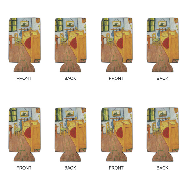 The Bedroom in Arles (Van Gogh 1888) Can Cooler - 16oz - Set of 4 - Front & Back