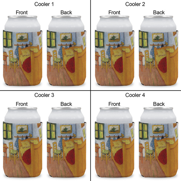 The Bedroom in Arles (Van Gogh 1888) Can Cooler - Standard 12oz - Set of 4 - Front & Back