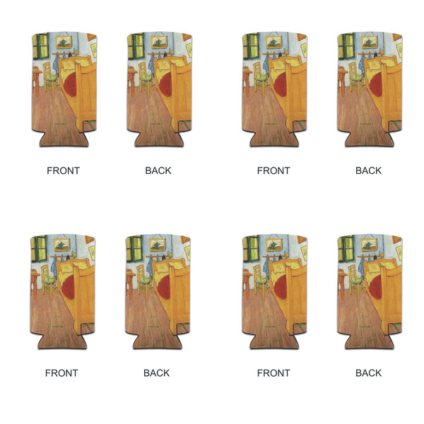 The Bedroom in Arles (Van Gogh 1888) Can Cooler - Tall 12oz - Set of 4 - Front & Back