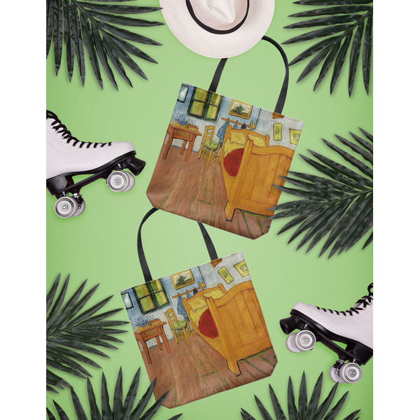 The Bedroom in Arles (Van Gogh 1888) Canvas Tote Lifestyle Front and Back