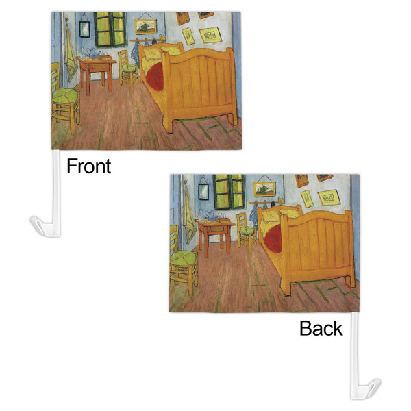 The Bedroom in Arles (Van Gogh 1888) Car Flag - 11" x 8" - Front & Back View