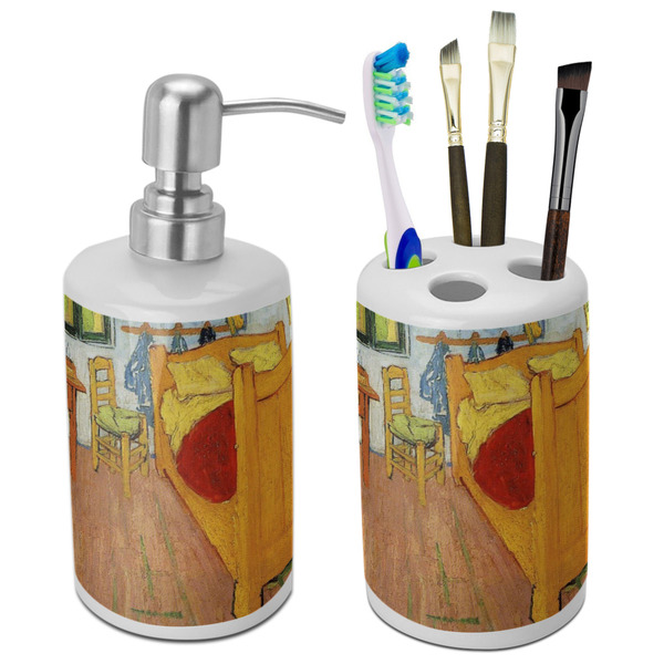 Custom The Bedroom in Arles (Van Gogh 1888) Ceramic Bathroom Accessories Set