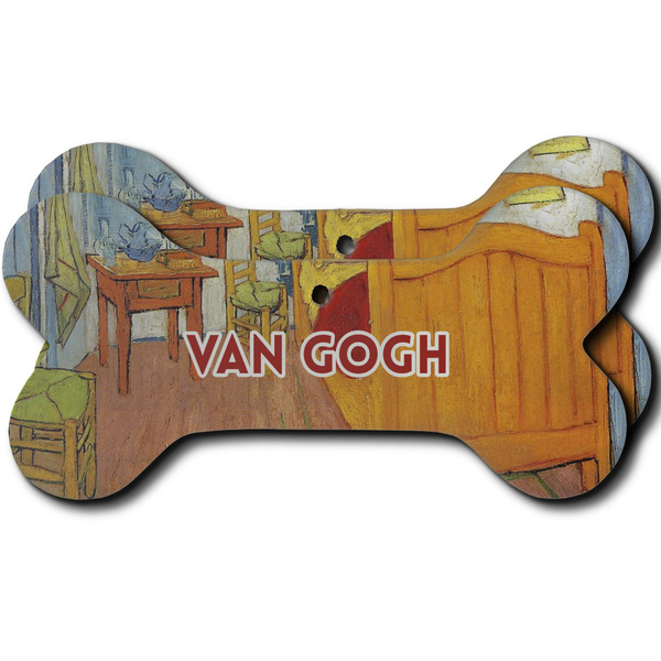 Custom The Bedroom in Arles (Van Gogh 1888) Ceramic Dog Ornament - Front & Back