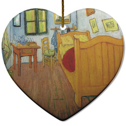 The Bedroom in Arles (Van Gogh 1888) Heart Ceramic Ornament