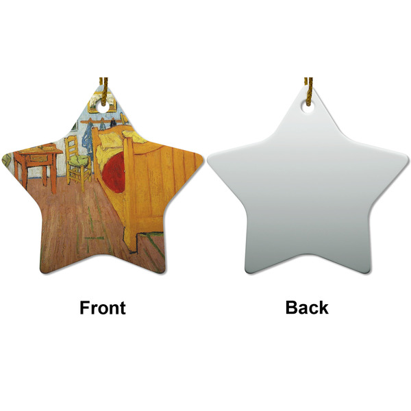 The Bedroom in Arles (Van Gogh 1888) Ceramic Flat Ornament - Star Front & Back (APPROVAL)