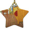 The Bedroom in Arles (Van Gogh 1888) Ceramic Flat Ornament - Star (Front)