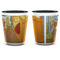 The Bedroom in Arles (Van Gogh 1888) Ceramic Shot Glass - Two Tone - Front & Back